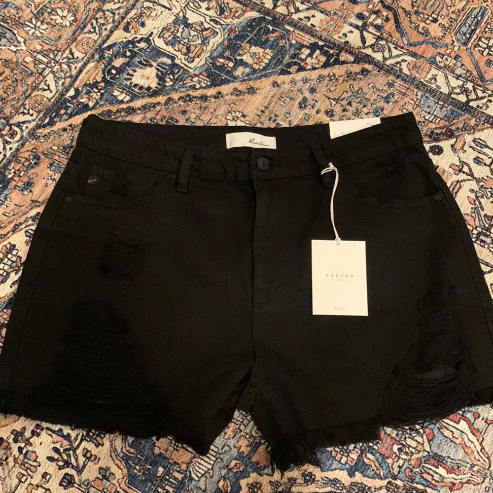 kancan black denim shorts size 11/29 NWT
